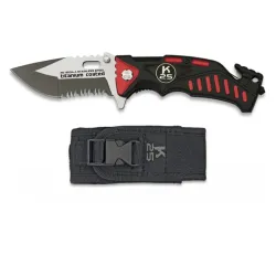 navaja K25 FOS negra y roja. H: 8.7 - AirsoftYecla.es
