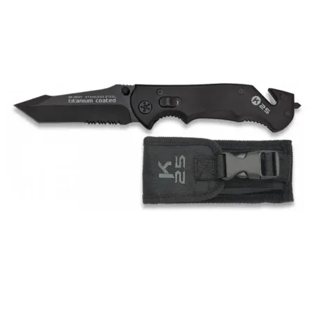 Navaja K25 TACTICA Negra Hoja: 9 cm - AirsoftYecla.es