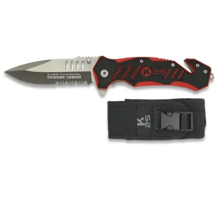Navaja K25 G10 roja / negra H: 8.8 - AirsoftYecla.es