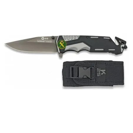 Navaja Guardia Civil gris/negra K25 seguridad H:9.4 - AirsoftYecla.es