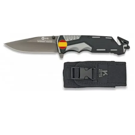 Navaja Española gris/negra K25 seguridad H:9.4 - AirsoftYecla.es