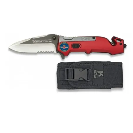 Navaja K25 titanio/roja H:8.3 Ejercito - AirsoftYecla.es